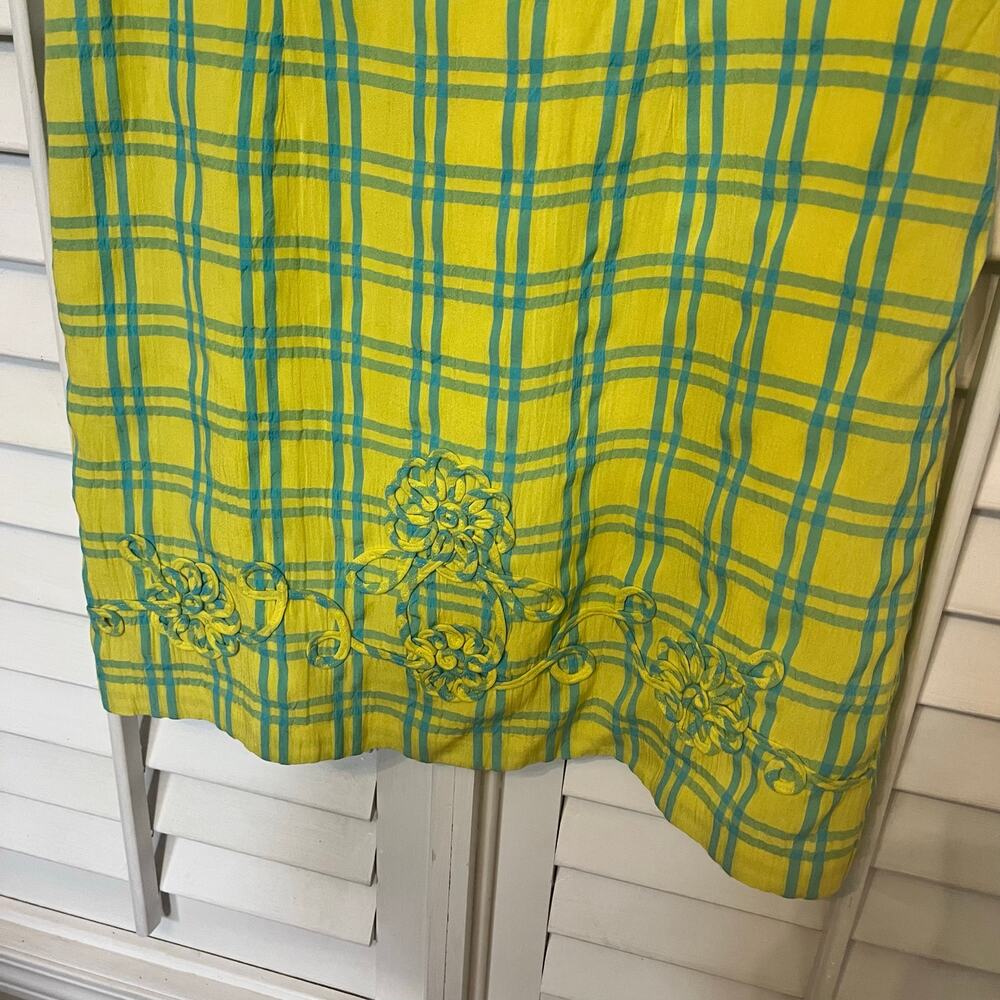 Plaza South Yellow and Blue Plaid Dress Size 8 - Picture 4 of 8